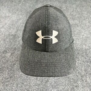 Under Armour Ball Hat Mens M/L Gray Black Grunge Streetwear Athletic Stretch Cap